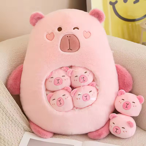 Oreiller de haute qualité personnalisé Super doux Capybara peluche Snack mignon <span class=keywords><strong>cochon</strong></span> jouet couette avec remplissage en coton PP pour bébé garçons filles - Product Image 4