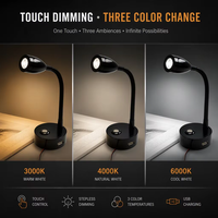 Lampe à col de cygne flexible 12v LED RV intérieur Dimmable lampe de lecture de chevet lampe Auto lumière intérieure avec USB