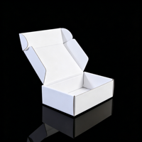Boîte d'expédition pliable double face blanche à 3 couches en carton ondulé E Flute, personnalisable avec logo, pour cosmétiques, vêtements et bijoux