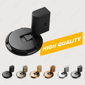 Fermaporta Moderno in Lega di Zinco Nera, Installazione Senza Foratura per Porte in Acciaio Inox e Legno, per Hotel, Arredamento, Sala da Pranzo, Casa - Product Image 2