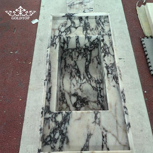 Losas de Calcita Calacatta Viola Pulida de Lujo GOLDTOP, Piedra con Vetas Púrpuras para Islas de Cocina de Diseño y Baños Principales de Villas - Product Image 3