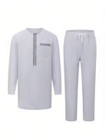 Ensemble homme S-2XL, grande taille, été, nouveau style africain et arabe, imprimé numérique, hauts et pantalons à manches longues