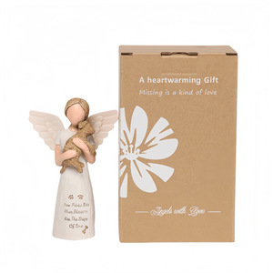Statue décorative en résine Uionen Ange, tenant un chat et un chien, souvenir commémoratif pour animaux de compagnie, cadeau de condoléances pour la perte d'un animal, décoration de bureau à domicile - Product Image 4