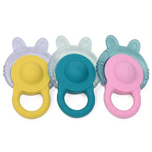 Mordedor relajante para bebé, juguetes de dentición de silicona Eva Bpa sin bebé, mordedor refrigerado suave lleno de agua con sonajero - Product Image 3