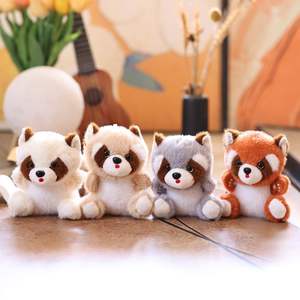 Mini juguete suave realista de peluche de <span class=keywords><strong>mapache</strong></span> de peluche de juguete de peluche de animal de peluche de <span class=keywords><strong>mapache</strong></span> llavero encantos - Product Image 2