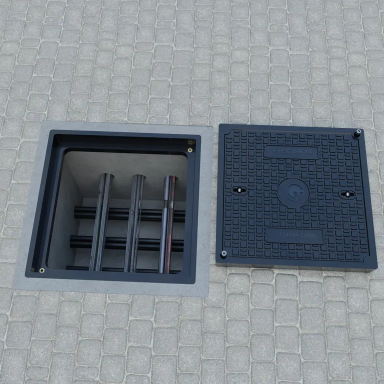 GRP Composite 450 mm Square Cover EN124 D400 FRP Manhole Cover Manufacturer