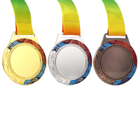 Médaille personnalisée en alliage de zinc 3D vierge pour Taekwondo, Karaté, Jiu-Jitsu, avec ruban couleur personnalisé, vente en gros, modèle DEMO