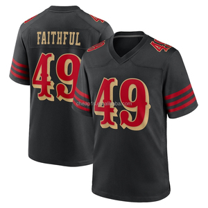 Maglia da Football Americano San <span class=keywords><strong>Francisco</strong></span> 49ers con Ricamo, Vendita all'Ingrosso # 23 Christian McCaffrey # 13 Brock Purdy # 54 Magliette Fred Warner - Product Image 4