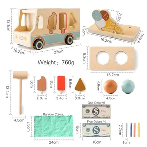 Montessori Sorvete Infantil Brinquedo Educativo Inteligente Forma Carro De Madeira Brinquedo Sorter
