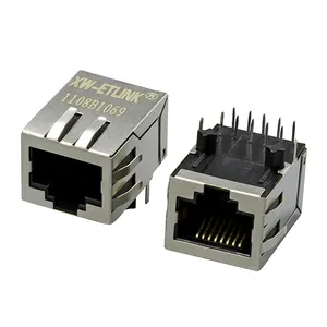 Gigabit blindado/sin blindaje 1 puerto 5G 10G Jack RJ45 PCB Jack 8p8c Red POE Ethernet RJ45 conector RJ45 conector hembra