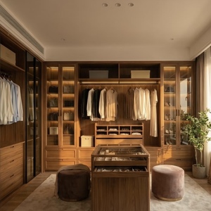 <span class=keywords><strong>Armario</strong></span> de Dormitorio Moderno de Lujo en Madera Sólida con Puertas Corredizas, Muebles de Almacenamiento Modulares Personalizables para Sala de Estar, Modelo Snlfeier - Product Image 1