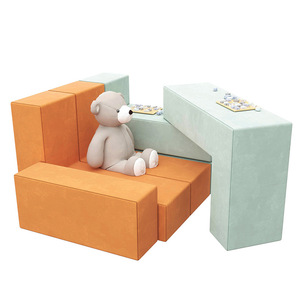 Children's Game Combination <b>Building</b> <b>Block</b> Sofa Multi Module Educational Play Mat For Home Use 0-24 Months Fabric High - Product Image 4