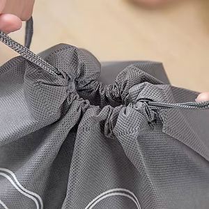 Bolsas de Zapatos Promocionales Personalizadas al por Mayor con Logotipo, Bolsas de Zapatos Económicas de Tela No Tejida con Cordón para Viaje y Almacenamiento, Bolsas con Serigrafía - Product Image 5