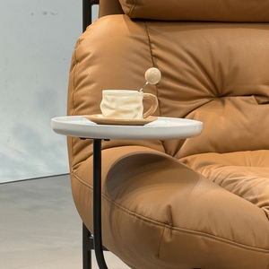 Роскошное современное кресло-шезлонг на одно место с комфортным наполнителем из губки, регулируемой высотой и экологичной кожей для использования в отелях - Product Image 3