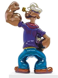 Estatua de Popeye de Fibra de Vidrio Color Cromo, Venta Caliente de Fábrica - Product Image 3