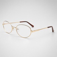 Monture optique métallique ronde, monture de lunettes en gros, branches en acétate, fil fin poli, 4 couleurs, en vrac
