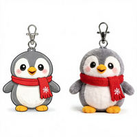Porte-clés pingouin en peluche douce Levin, porte-cartes, accessoire de sac à la mode, dessin animé animal, pour trajets quotidiens, cadeau mignon, unisexe, pour enfants