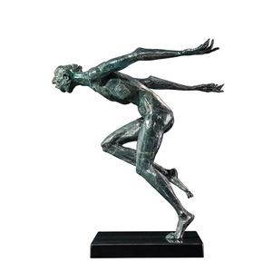 Escultura de bronce de cobre y oro, figura artística hecha a mano, artículo decorativo para oficina - Product Image 2