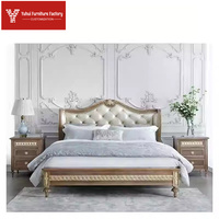 Lit double rembourré de style Versailles Rose Court, meubles pour la maison ou la chambre d'hôtel