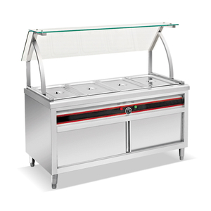 Calentador de Alimentos Eléctrico Comercial Independiente, Capacidad 3/4/5/6, Acero Inoxidable, Baño María, Gabinete con Cubierta de Vidrio, Mostrador para Catering - Product Image 2
