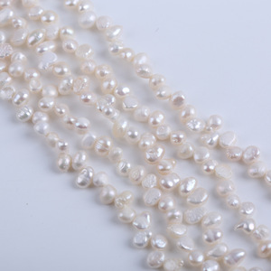 Pulsera de Perlas de Agua Dulce Naturales Hechas a Mano de 18 cm y 5-6 mm, Estilo Barroco, Semi-Acabadas, Doble Cara Brillante, 28 Orificios Laterales, Perlas Sueltas - Product Image 4