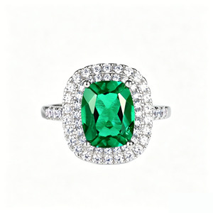 Fashionable S925 Sterling <b>Silver</b> <b>Emerald</b> <b>Ring</b> - Product Image 1