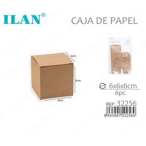 Scatola in Carta Kraft Ilan 6x6x6 Cm Cubo Pieghevole per Imballaggio 6 Pezzi - Product Image 3