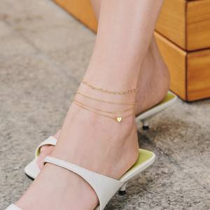 Dyslam – Bracelet de cheville plaqué or 18 carats, ensemble initiales Alphabet lettre A-Z, breloques pendentif lien cubain pour femmes - Product Image 6