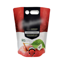 Pochette de fond à double pli réutilisable personnalisée Pochette de vin en feuille d'aluminium aseptique Boîte de sac de jus de fruits Sac double réutilisable personnalisé