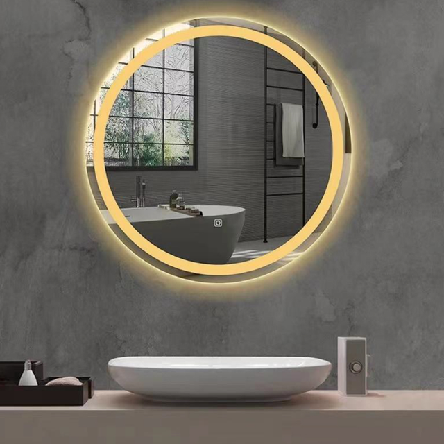 Modern Frameless Round Aluminum Lenses LED Smart Bathroom Wall Mirror