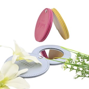 Espejo Cosmético Portátil Redondo de Cuero PU con Lente de Aluminio, Espejo de Una Sola Cara para Maquillaje y Belleza - Product Image 4