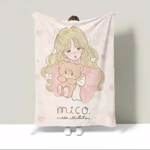 Ropa de cama Mikkos Rodilla para sofás Manta de guata delgada <span class=keywords><strong>150x200</strong></span> Mantas personalizadas Lanzar Interior del hogar Derivados de animación esponjosos - Product Image 4