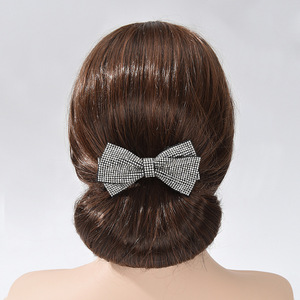 Barrette à cheveux avec nœud en strass 13 cm, accessoire pour cheveux à usage quotidien - Product Image 1