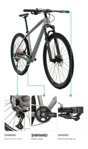 Bicicleta de <span class=keywords><strong>Montaña</strong></span> de Fibra de Carbono, 2x12 Velocidades, Suspensión Delantera, Freno de Disco Hidráulico, 27.5/29 Pulgadas, Todoterreno, Carga de 150 kg, Aleación de Aluminio - Product Image 4