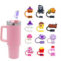 Capuchon de paille en silicone personnalisable couleur fleur, embout anti-poussière pour gobelet Stanley, qualité alimentaire, personnalisable