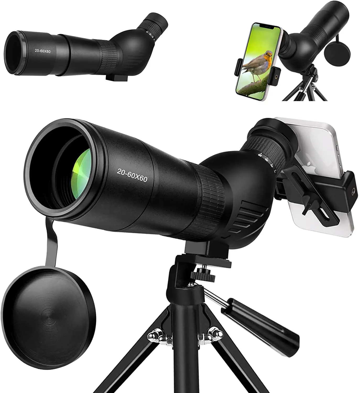 SUNCORE-lente FMC con Zoom de 39-19m/1000m, lente BAK4 de 45 grados, lente angular a prueba de niebla, 20-60x 60mm