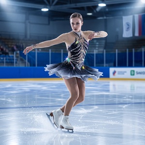 Hand Sewn Black Crystal Ice Skating <b>Dress</b> Mesh Long Sleeve Gradient Ballroom <b>Dance</b> <b>Dress</b> Professional Lyrical <b>Dance</b> Costume - Product Image 3