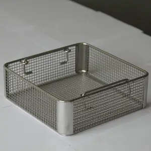 Stainless Steel Storage Woven Mesh Basket Hospital Disinfection Basket Sterile Appliance Storage Basket