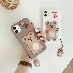 Fabrik preis niedlich Kirsch bär Cartoon Anhänger Handy hülle Für Oppo A78 A58 A76 Reno4 5 6 7 8 Pro RealmeC55 benutzer definierte Hülle