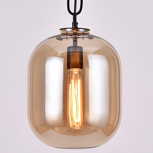 Mode lustre <span class=keywords><strong>suspension</strong></span> lampe globe fumée ambre <span class=keywords><strong>verre</strong></span> pendentif lumière pour restaurant ou café - Product Image 5