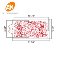 Pochoirs en plastique à motifs de pivoine, outils pour gâteau, pivoine en forme de fleur, dessins animés, pour peinture, pour décoration de gâteau et Fondant, 13 pièces