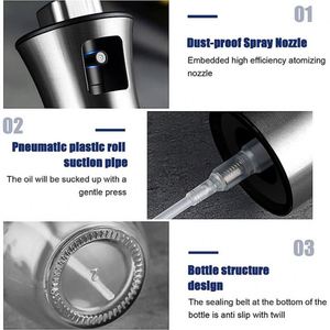 Ergonomic Glass Oil Sprayer Mister for Cooking 6.8oz Olive Oil Dispenser <b>Bottle</b> for Air Fryer BBQ Baking Kitchen Accessories - Product Image 2