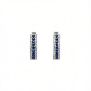 Orecchini a perno rossi E3727 con taglio brillante rotondo, gioielli da donna in lega con design geometrico classico e incastonatura a canale - Product Image 1