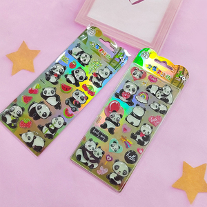 Autocollants décoratifs imperméables en gelée de panda personnalisés, imprimés en UV et gaufrés pour enfants - Product Image 5
