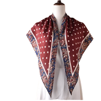 Nouvelle Écharpe Longue Vintage Géométrique Triangulaire en Polyester Imprimée à Pois Cachemire et Chevron, Protection Solaire pour le Tourisme