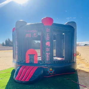 Casa de rebote de <span class=keywords><strong>arena</strong></span> de boxeo inflable de grado comercial, Castillo de salto de entrenamiento de artes marciales para niños con paredes de malla - Product Image 2