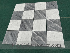 Ensemble de carreaux <span class=keywords><strong>en</strong></span> marbre blanc de Carrare et gris Bardiglio, carreaux de sol <span class=keywords><strong>en</strong></span> marbre naturel poli - Product Image 5