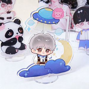 พิมพ์สแตนดี้การ์ตูนอนิเมะแบบกำหนดเอง ขอบอะคริลิคใสขอบทอง - Product Image 3