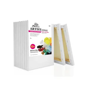 Phoenix 10 Value Pack 8X10 Inch 100% Cotton Artist Painting Stretched Canvas Set