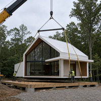 Maison mobile sur mesure, villa modulaire de luxe préfabriquée, structure en acier, maisons miniatures sur mesure avec terrasse